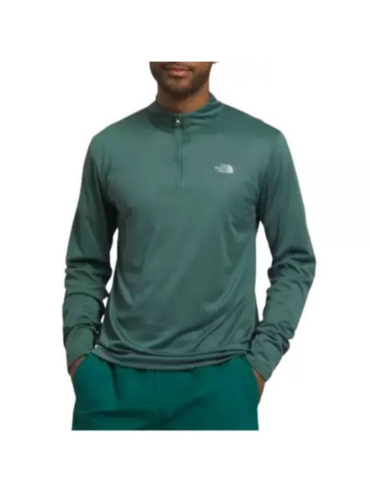 Men's Elevation Half Zip-Up Long Sleeve T-Shirt Green - THE NORTH FACE - BALAAN 1