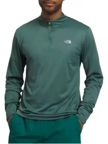 Men's Elevation Half Zip-Up Long Sleeve T-Shirt Green - THE NORTH FACE - BALAAN 1