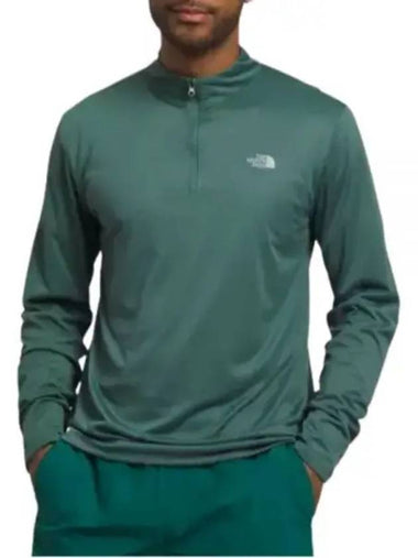 Men's Elevation Half Zip-Up Long Sleeve T-Shirt Green - THE NORTH FACE - BALAAN 1