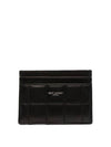 Logo Print Quilted Card Wallet Black - SAINT LAURENT - BALAAN 1