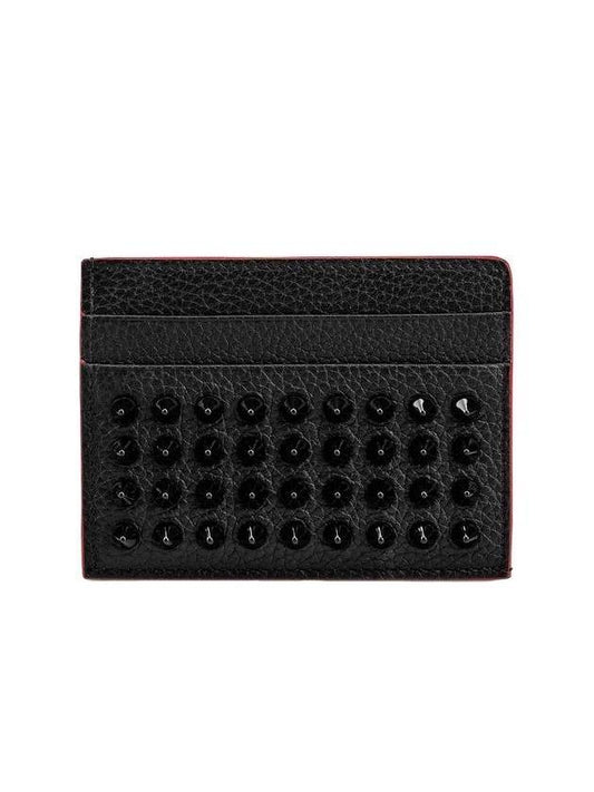 Chios Stud Card Wallet Black Red - CHRISTIAN LOUBOUTIN - BALAAN 1