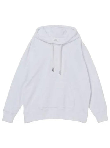 logo embroidered hoodie white - AMI - BALAAN 1