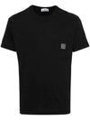 Fissato Treatment Organic Cotton Short Sleeve T-Shirt Black - STONE ISLAND - BALAAN 1