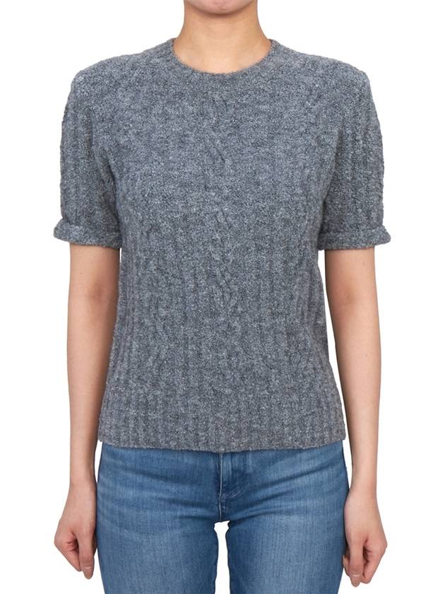 Cable Knit Short Sleeve T-Shirt Grey - JW ANDERSON - BALAAN 4