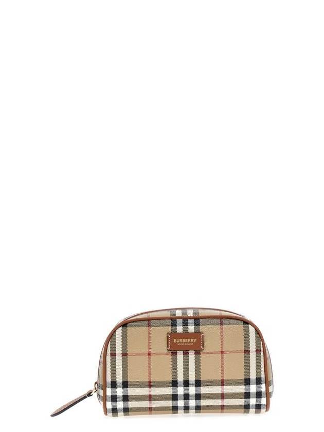 Check Travel Small Pouch Bag Beige - BURBERRY - BALAAN 2