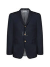 Super 120S Wool Twill Single Breasted Classic Jacket Navy - THOM BROWNE - BALAAN 2