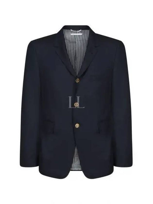 Super 120S Wool Twill Single Breasted Classic Jacket Navy - THOM BROWNE - BALAAN 2