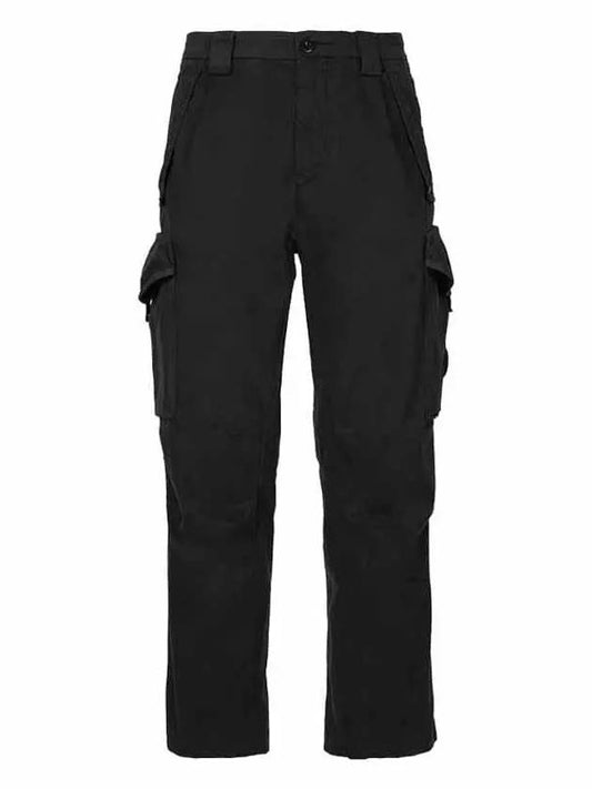 Stain Straight Pants Black - CP COMPANY - BALAAN.