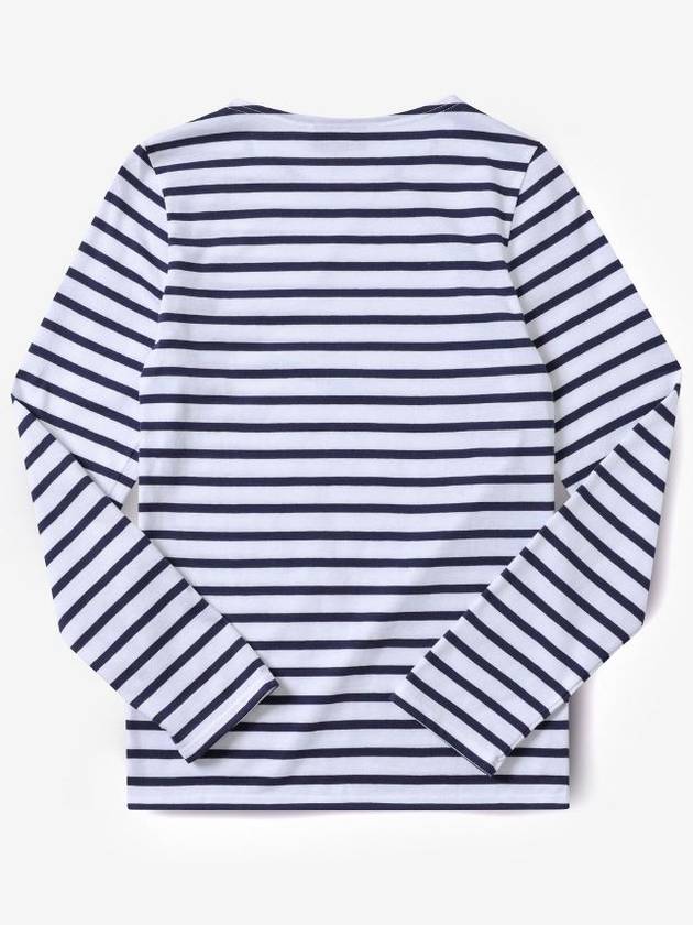 Minquiers Modern Stripe Long Sleeve T-Shirt Neige Marine - SAINT JAMES - BALAAN 3