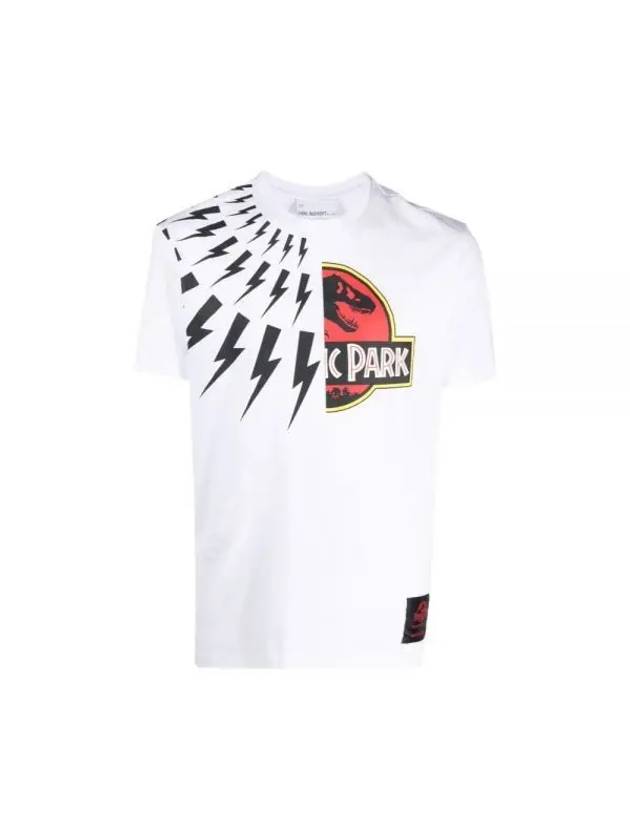 Jurassic Park Thunderbolt Short Sleeve T-Shirt White - NEIL BARRETT - BALAAN 1