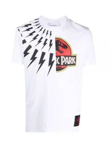 Jurassic Park Thunderbolt Short Sleeve T-Shirt White - NEIL BARRETT - BALAAN 1