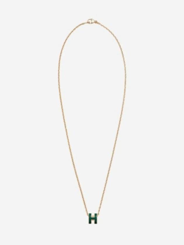 Mini Pop H Pendant Necklace Gold Vert Cypres - HERMES - BALAAN 2