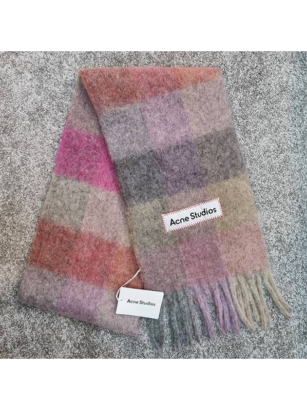 Check Mohair Muffler Fuchsia Lilac Pink - ACNE STUDIOS - BALAAN 4