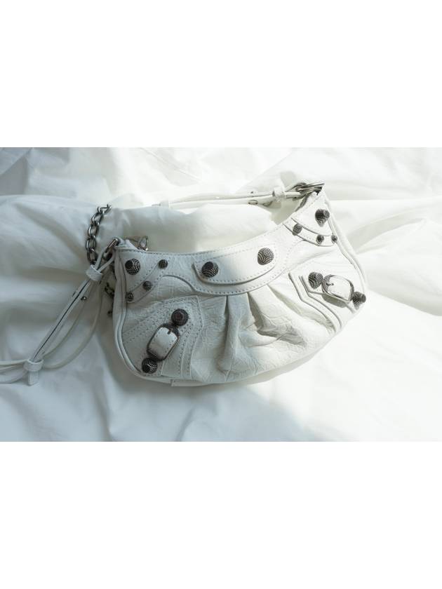 Le Cagole Chain Mini Shoulder Bag White - BALENCIAGA - BALAAN 4