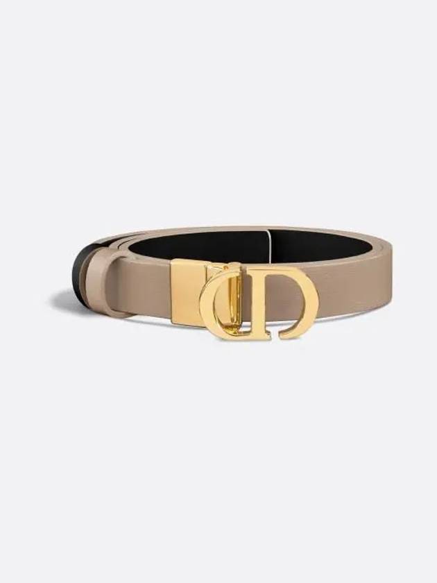 30 Montaigne Reversible Smooth Calfskin Belt Black Beige - DIOR - BALAAN 3