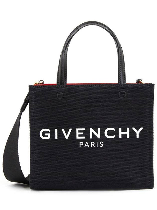 Mini G-Tote Shopping Bag In Canvas Black - GIVENCHY - BALAAN 2