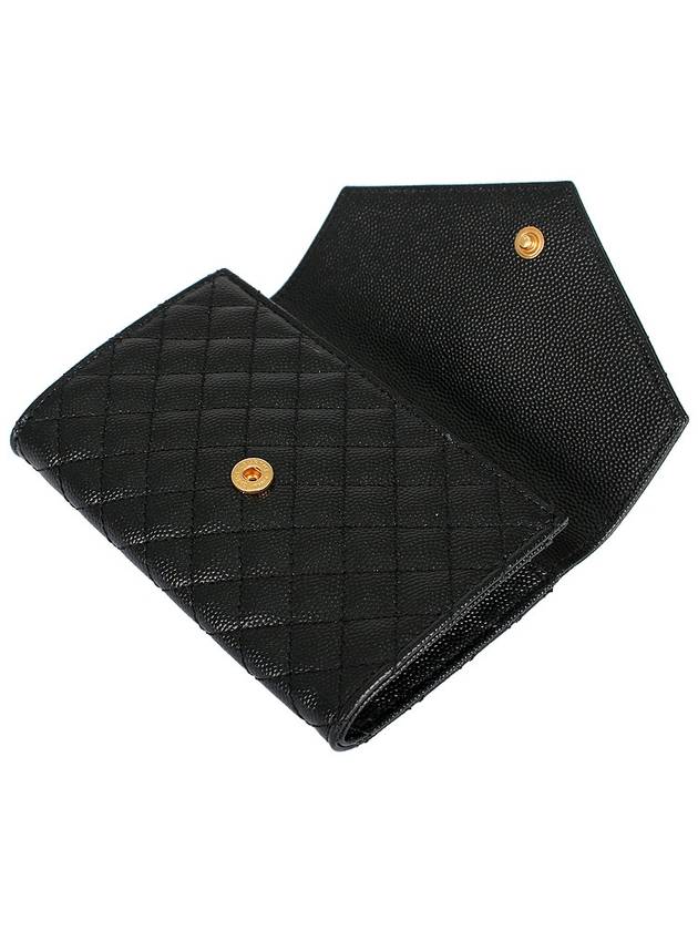 Matelasse Monogram Envelope Small Half Wallet Black - SAINT LAURENT - BALAAN 10