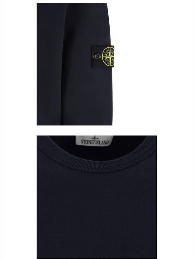 Brushed Cotton Fleece Garment Dyed Crewneck Sweatshirt Navy - STONE ISLAND - BALAAN 6