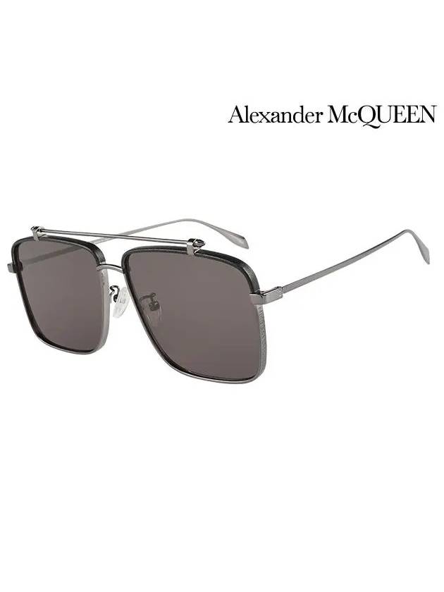 Sunglasses AM0336S 001 Square Metal Men Women - ALEXANDER MCQUEEN - BALAAN 3