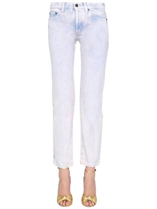 Women's Logo Skinny Jeans Light Grey - SAINT LAURENT - BALAAN 2