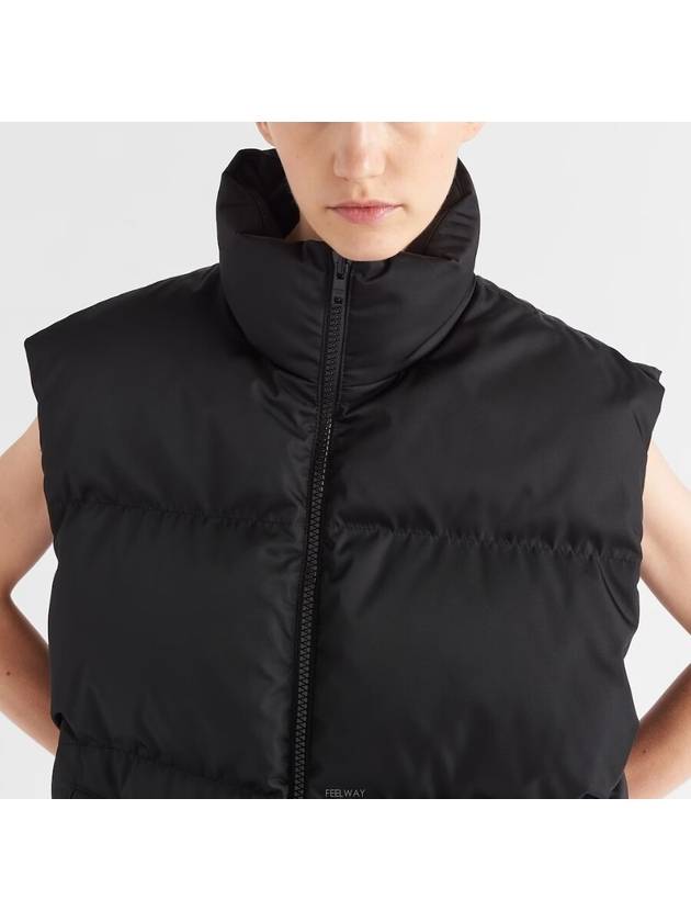 Oversized Re-Nylon Down Vest Black - PRADA - BALAAN 4