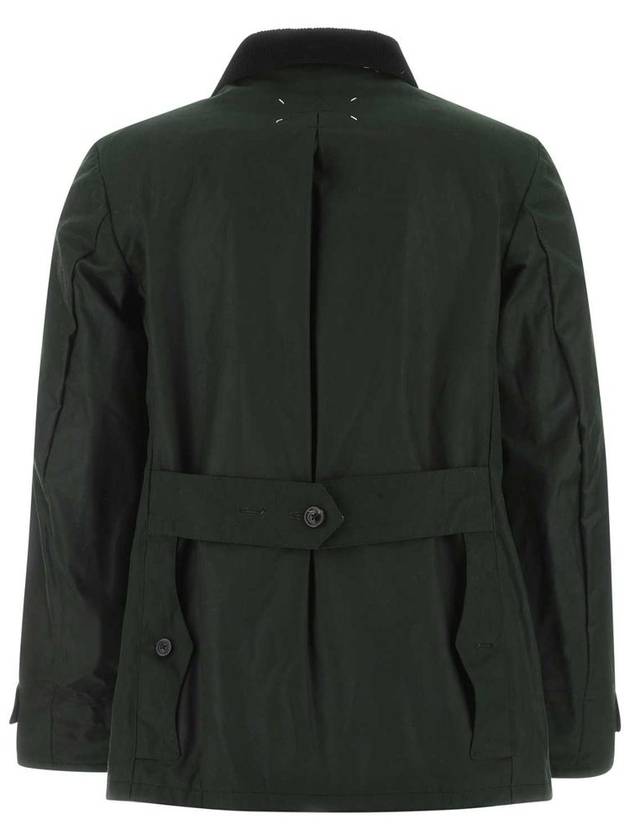 Men's Waxed Cotton Jacket Dark Green - MAISON MARGIELA - BALAAN 3