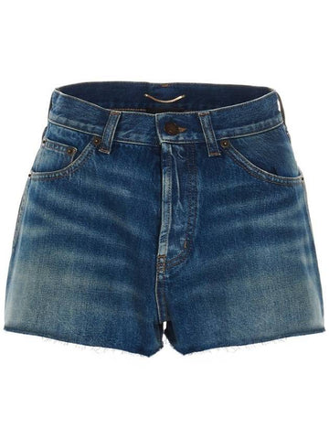 Women's Denim Shorts Blue - SAINT LAURENT - BALAAN 1