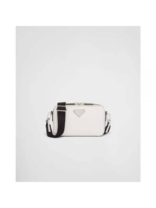 Brique Saffiano Leather Cross Bag White - PRADA - BALAAN 1