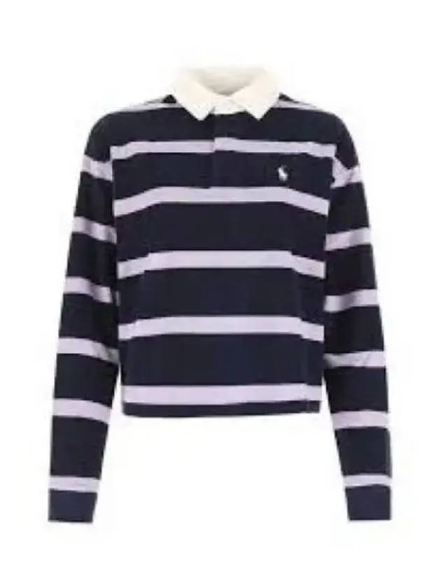 30 points W two tone striped oversized rugby shirt blue - POLO RALPH LAUREN - BALAAN 2