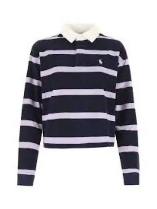 30 points W two tone striped oversized rugby shirt blue - POLO RALPH LAUREN - BALAAN 1