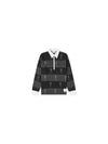 4 Bar Rugby Stripe Oversized Long Sleeve Polo Shirt Black - THOM BROWNE - BALAAN 2