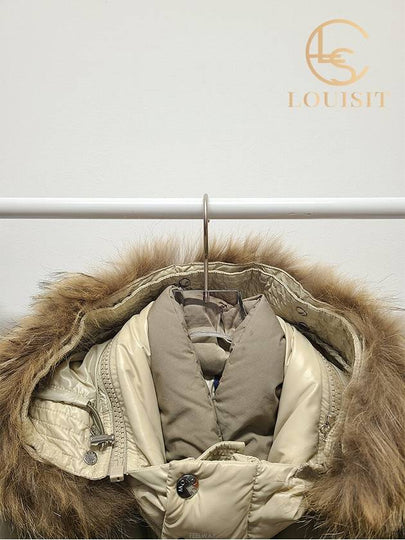 Used luxury goods Lewis It 4 Moncler Beige Frey Glossy Hooded Fur Padded Jumper - MONCLER - BALAAN 2