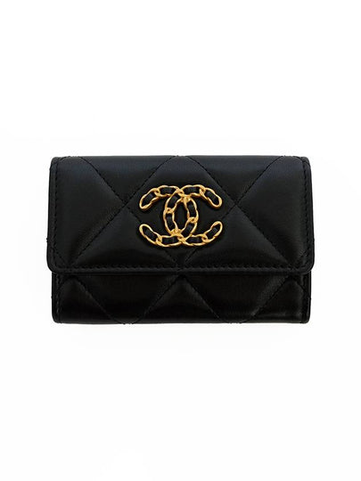 19 Gold Hardware Lambskin Flap Card Wallet Black - CHANEL - BALAAN 2