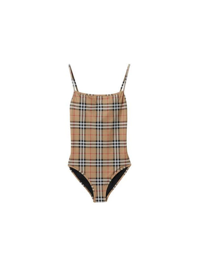 Women's Vintage Check One-Piece Swimsuit Beige - BURBERRY - BALAAN 2