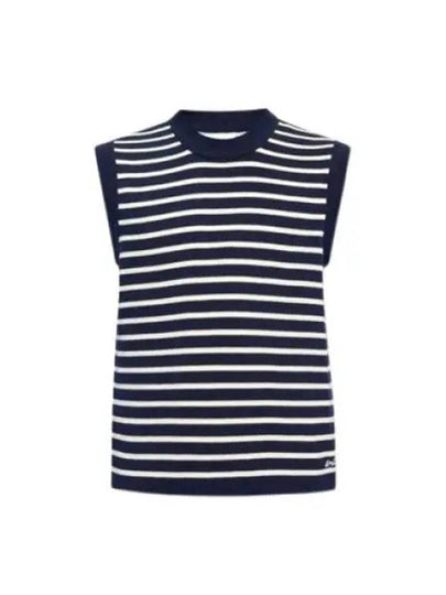 Embroided Sailor Knit Vest Navy - AMI - BALAAN 2