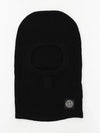 Logo Patch Wool Balaclava Black - STONE ISLAND - BALAAN 2