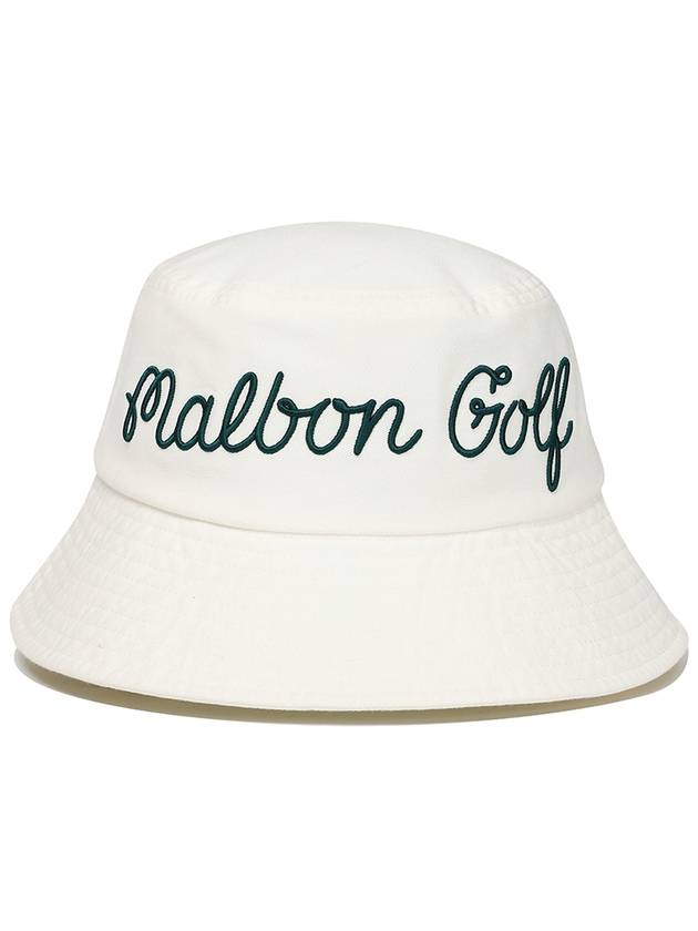 Lettering Bucket Hat IVORY - MALBON GOLF - BALAAN 3