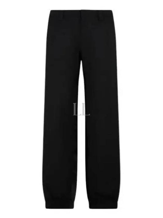 Triangle Logo Wool Straight Pants Black - PRADA - BALAAN 2