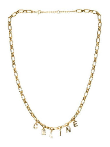 Dangling Logo Necklace Gold - CELINE - BALAAN 1