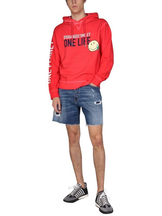 Men's Smiley Hood Red - DSQUARED2 - BALAAN 3