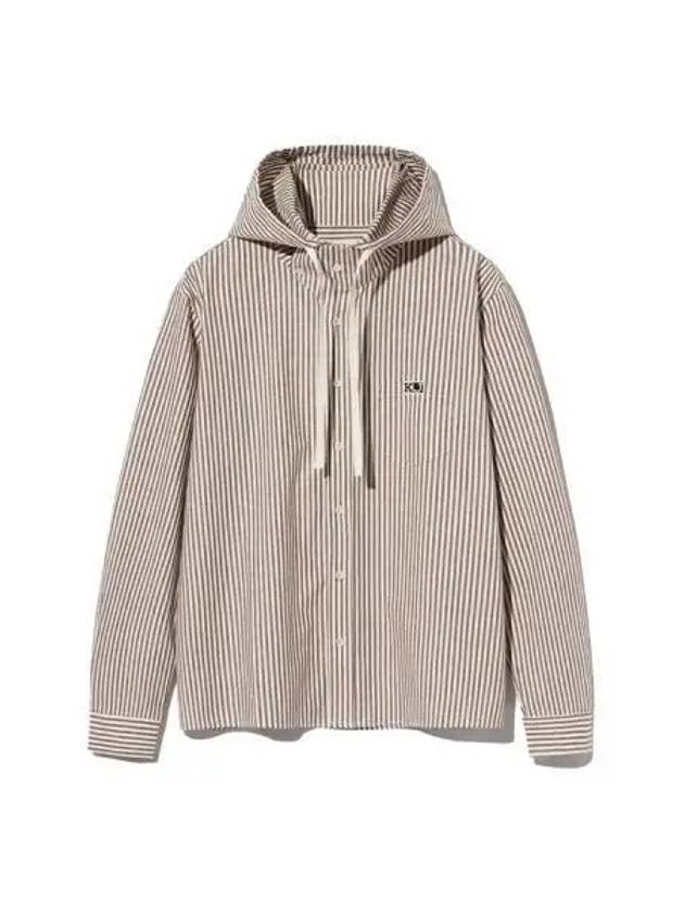 striped hoodie shirt brown - KIJUN - BALAAN 1