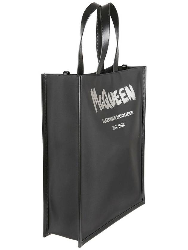 Graffiti Edge Tote Bag Black - ALEXANDER MCQUEEN - BALAAN 4