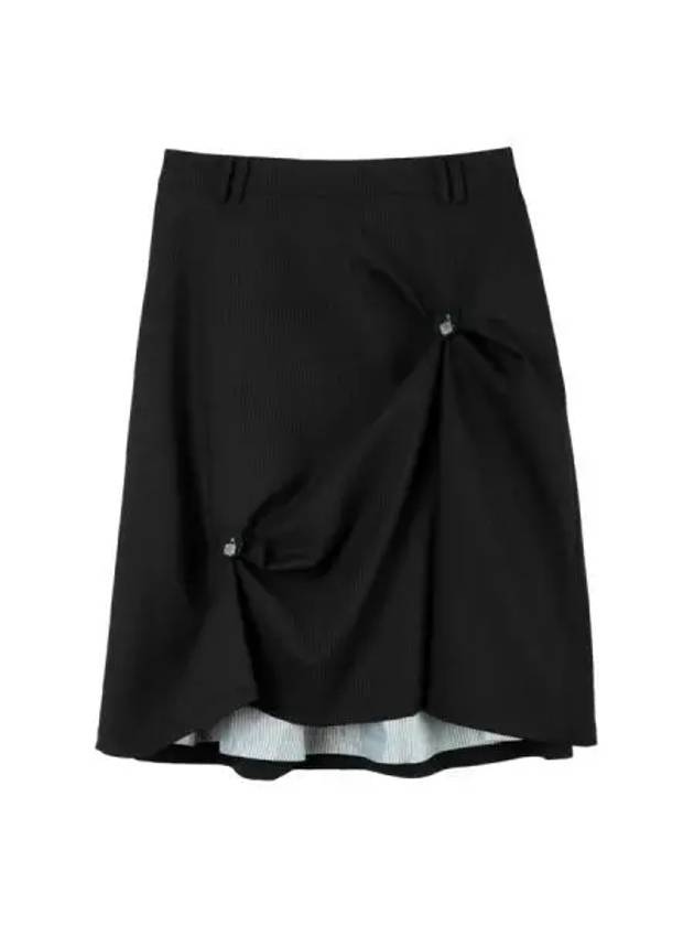 Button flared skirt black - HERETIC - BALAAN 1