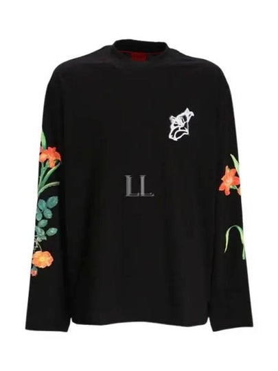 Floral Artwork Sweatshirt Black - HUGO BOSS - BALAAN 2