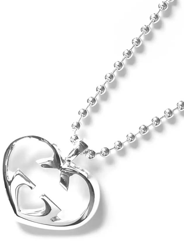 GG Heart Necklace YBB246487001 Silver - GUCCI - BALAAN 4