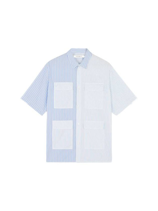 Multi-pocket Short Sleeve Shirt Blue - MAISON KITSUNE - 1