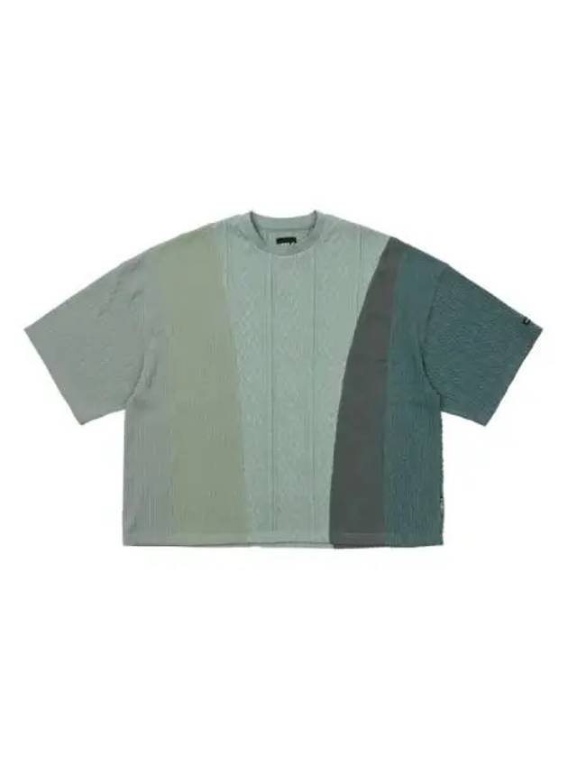 Knit mixed wide short sleeve t shirt mint - AJOBYAJO - BALAAN 1