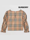 Kids Puff Sleeve Check Stretch Cotton Blouse 8053869 6Y 10Y - BURBERRY - BALAAN 3