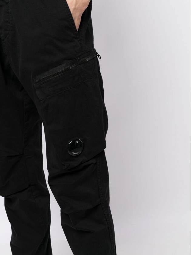 Logo Patch Tapered Straight Pants Black - CP COMPANY - BALAAN 5