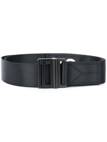 Men's Classic Logo Fabric Leather Belt Black - Y-3 - BALAAN 2